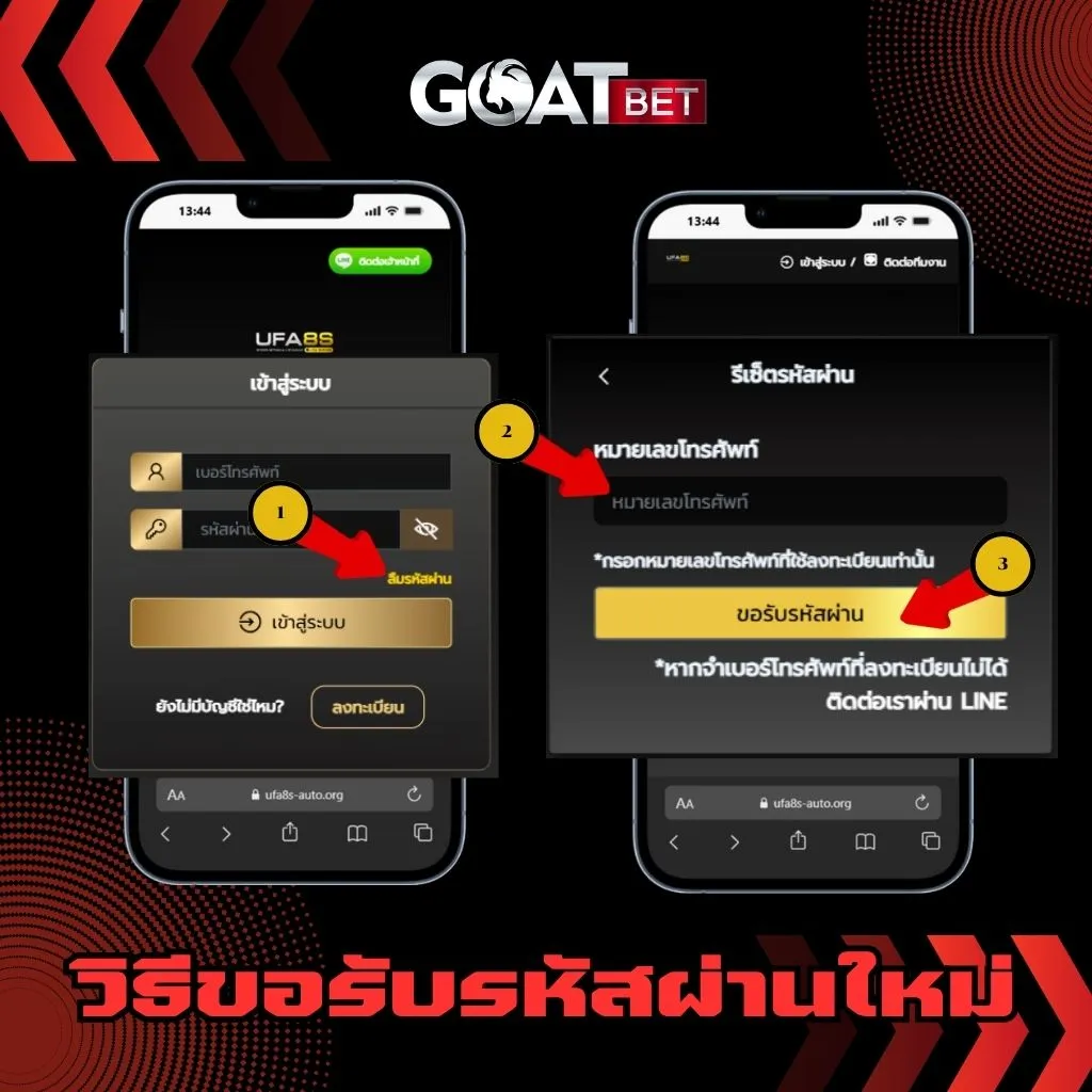 รีเซ็ตรหัสผ่าน GOATBET